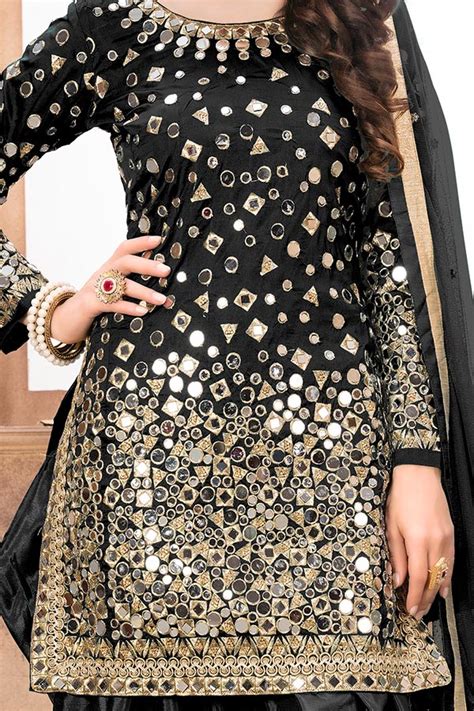 Buy Black Patiala Suit With Embroidery Online Like A Diva