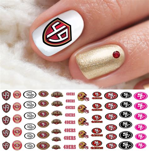 San Francisco 49ers Football Nail Art Decals Football Nails Football Nail Art 49ers Nails