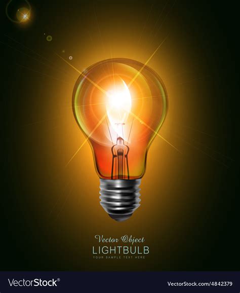 Light Bulb Glowing In The Dark Royalty Free Vector Image