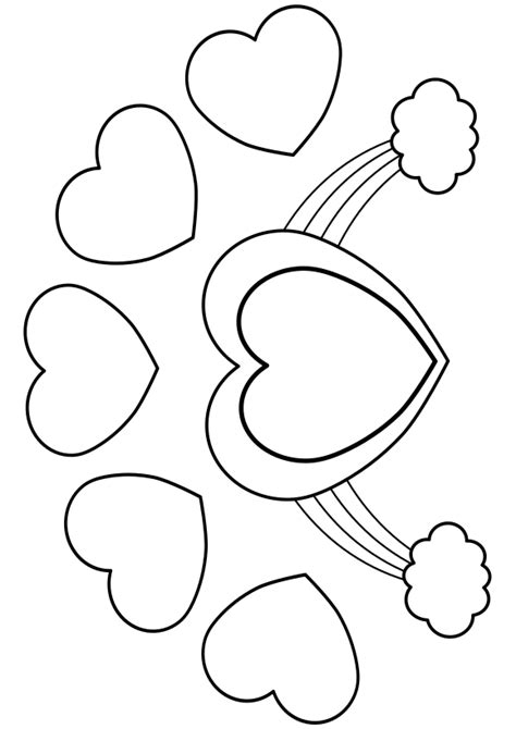 Heart 5 Heart And Rainbow Heart Coloring Pages Free Printable