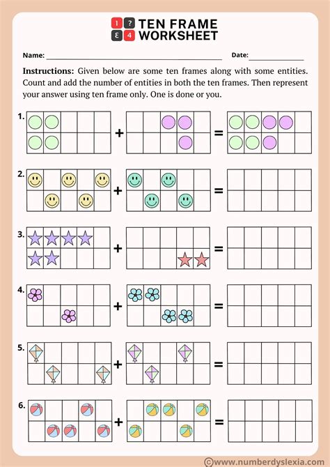 Printable Ten Frame Worksheets Pdf Included Number Dyslexia
