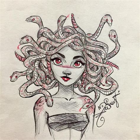 Maureen Narro On Instagram Inktober Day 9 Medusa Medusa Drawing