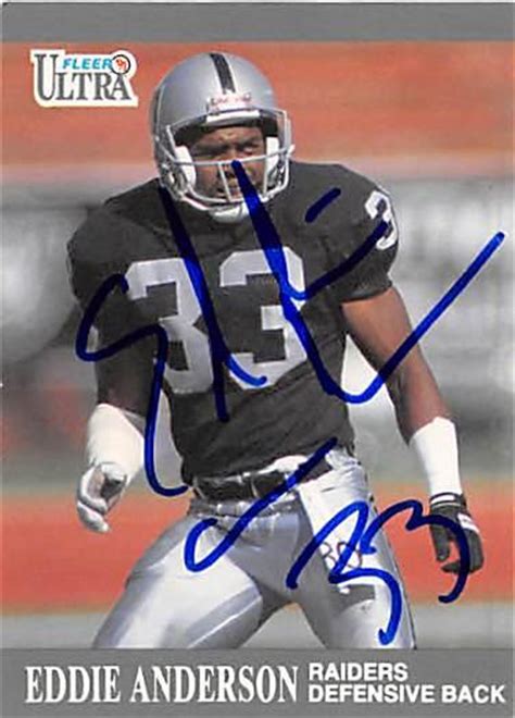 Eddie Anderson Autographed Football Card Oakland Raiders 1991 Fleer Ultra 76