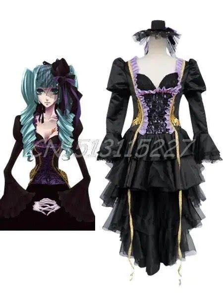 2015 New Free Shipping Vocaloid Hatsune Miku Gothic Lolita Cosplay Girl