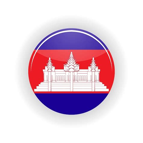 Kambodscha Symbolkreis Isoliert Auf Weißem Hintergrund Phnom Penh