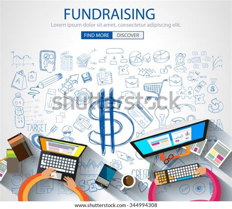 Fundraising Concept Doodle Design Style Finding Stock Vector Royalty