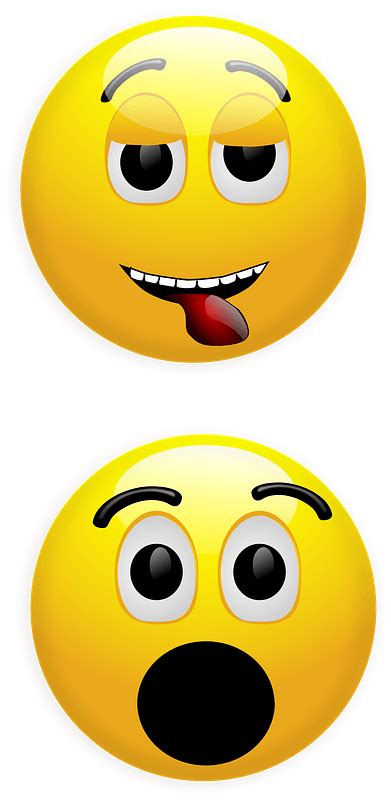 Smiley With Tongue Out And Scared Smiley Clipart Free Download