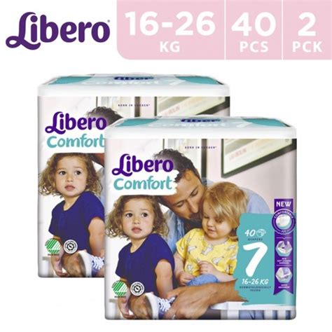 Buy Libero Comfort Fit Diapers Size 7 16 26 Kg 2 X 40 Pieces