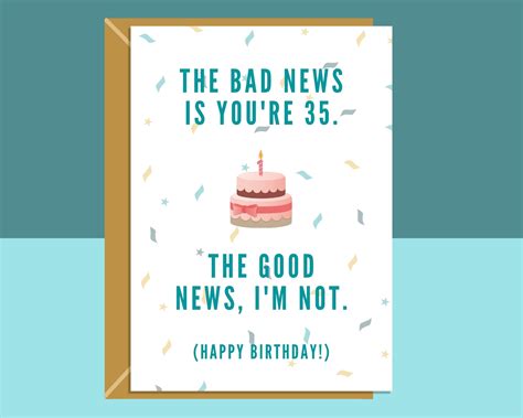 Funny 35th Birthday Card Cheeky Card For Someone Turning 35 Etsy