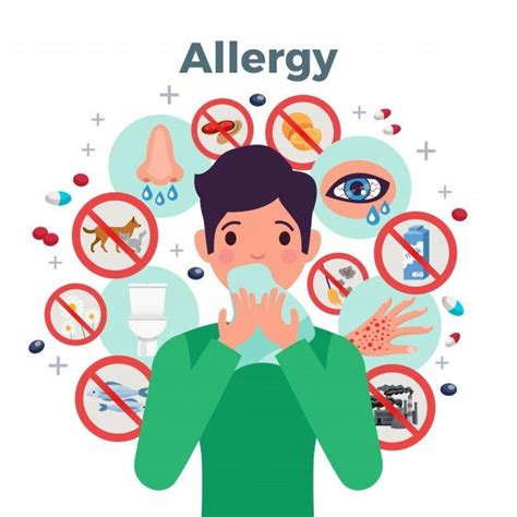 Download Allergy Concept With Risk Factors And Symptoms Flat Vector