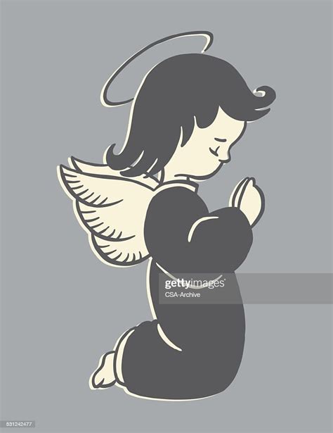 Angel Kneeling And Praying High Res Vector Graphic Getty Images