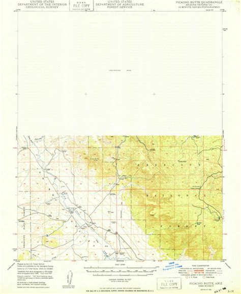 Picacho Butte Arizona 1950 1950 Usgs Old Topo Map Reprint 15x15 Az