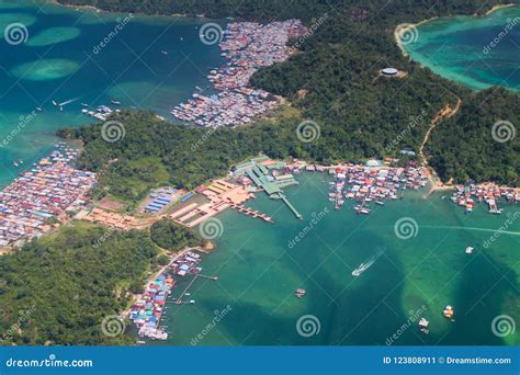 Aerial View Of Gaya Island Borneo Malaysia Stock Image Image Of