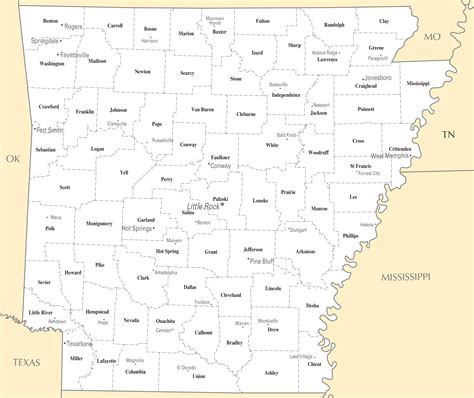 Arkansas Cities And Towns •