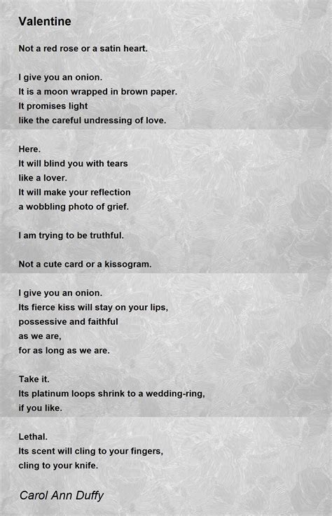 Valentine Poem By Carol Ann Duffy Poem Hunter