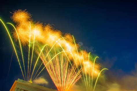 Fireworks In The Sky Colorful Magical Festive Rays Stock Image Image