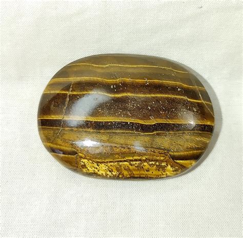 Tiger Eye Metaphysical Palm Stone 2 Fossils For Sale