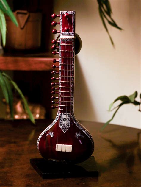 Wooden Miniature Musical Instrument Curio - Sitar