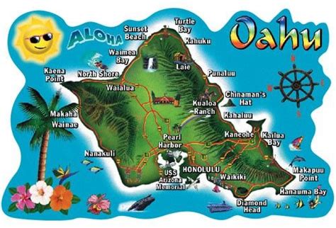 Fun Oahu Map Viajes A Hawaii Oahu Maui