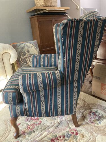 Clayton Marcus Wingback Chair Queen Anne Vintage 1998 2 Separately