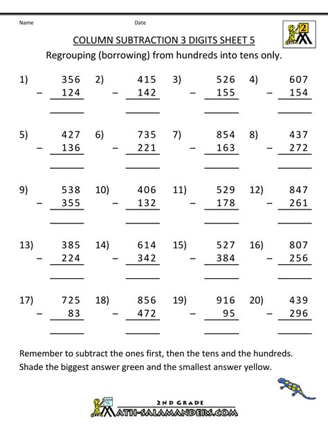 These worksheets are curated to suit every grade. Subtraction with Regrouping Worksheets