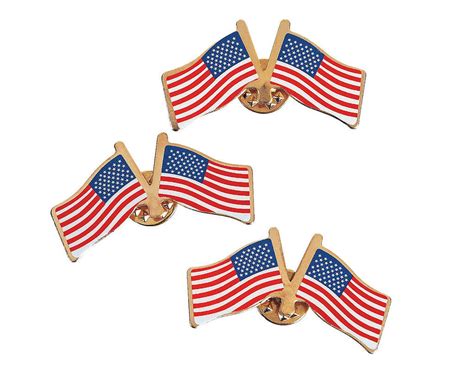 Lapel Pins United States Usa Double Flag 24ct Watkins Party Store