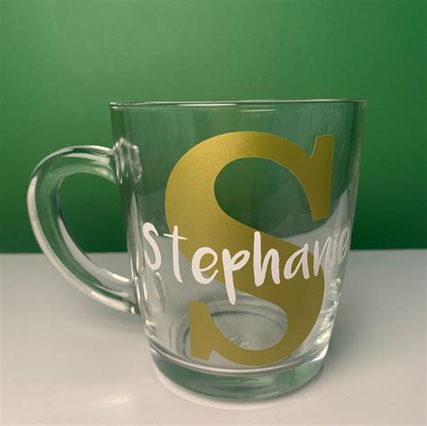 Personalised Glass Mug Glass T Mug Clear Coffee Mug Etsy