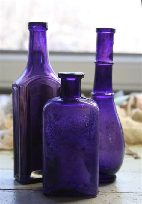 Purple Bottle Lot Amethyst Shaded Antique Bottles Instant Etsy Purple Bottle Vintage