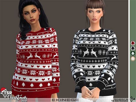 Tsr Christmas 2021 Jumper By Ekinege From Tsr • Sims 4 Downloads