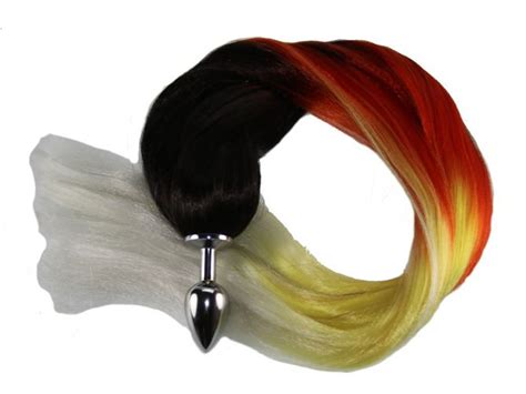 Flame Ombre Pony Tail Butt Plug Sizes Available For Pony Etsy