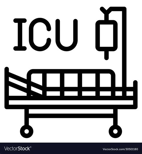 Intensive Care Unit Line Style Icon Royalty Free Vector