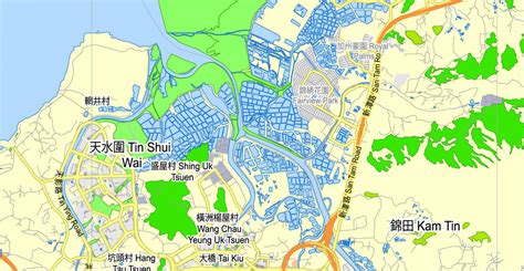 Hong Kong Shenzhen China Printable Vector Map Adobe Pdf Editable