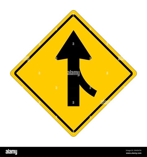 Road Sign Merging Traffic From Right On White Background Illustration