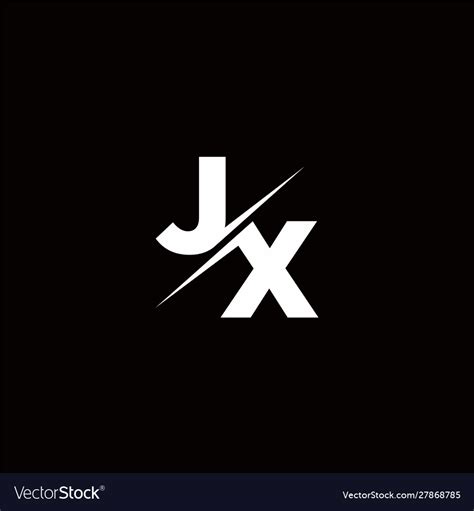 jx logo letter monogram slash with modern logo vector image