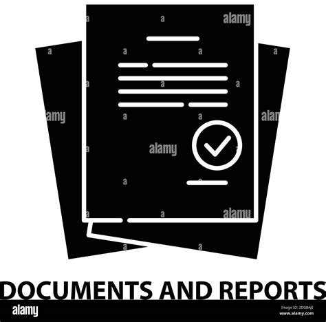 Documents And Reports Icon Black Vector Sign With Editable Strokes