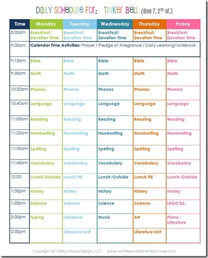 Good Scheduling Ideas Homeschool Schedule Preschool Lessons