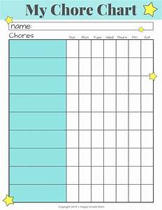 Chore Chart For Kids Template A Free Printable Daily And Weekly Tasks