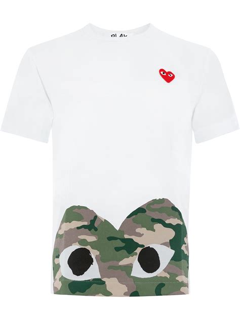Comme Des Garçons Play Camouflage Edge Heart T shirt Farfetch