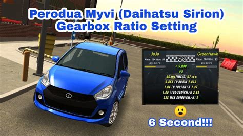 Perodua Myvi Daihatsu Sirion Gearbox Ratio Setting Versi Terbaru Part