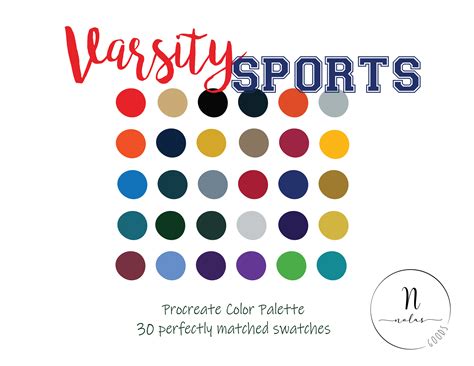 Procreate Color Palette Varsity Sports Digital Color Etsy