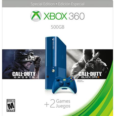 Microsoft Xbox 360 500gb Special Edition Blue Console Bundle With Call