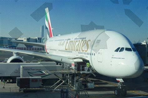 Airbus A380 In Dubai S Airport Before Taking Off Editorial Stock