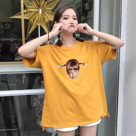 Yougeman Spring Summer Clothing 2018 Korean Style Ulzzang Harajuku Lovely Girl Print Short