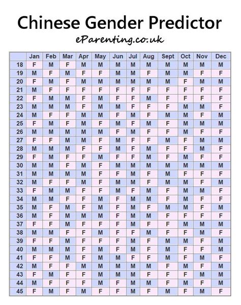 2023 Chinese Calendar Baby Gender Customize And Print