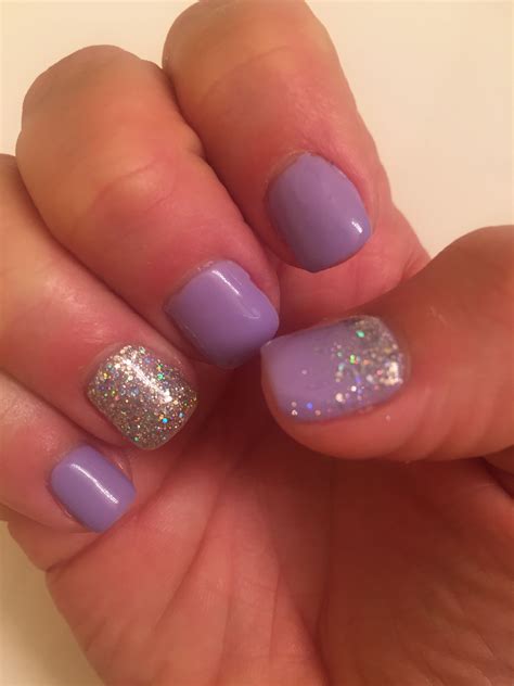 Short Purple Acrylic Nails With Glitter Img Figtree