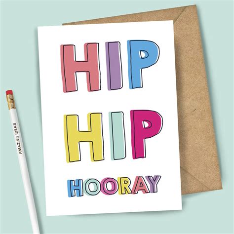 Hip Hip Hooray Greeting Card By Wild Living