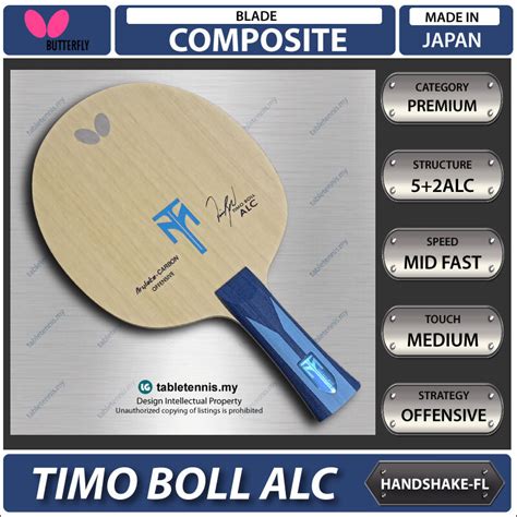 Butterfly Timo Boll ALC Table Tennis Carbon Blade Bat Paddle Racket Ping Pong Handshake FL LG