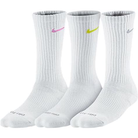 Nike Womens Dri Fit Pk Athletic Socks White Medium Walmart Com