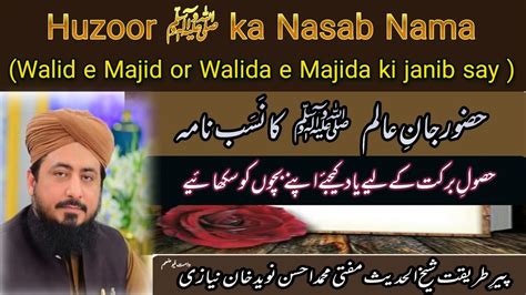 Nasab Nama Of Our Beloved Prophet Mohammad Hazrat Mohammad Ka Shajra