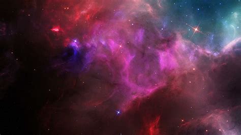 Pink Red Blue Nebula Galaxy Glittering Stars Sapce Hd Galaxy Wallpapers